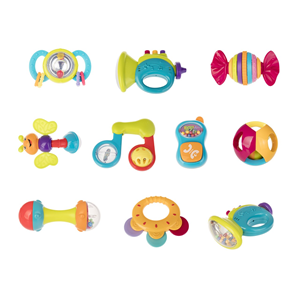 اسباب بازی نوزادی جغجغه دندانگیر رنگارنگ 10 عددی هولی تویزHola Toys مدل 939 _اسباب بازی نوزادی